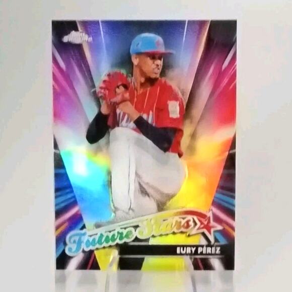 2024 Topps Chrome - Future Stars Eury Perez #FS-11 REFRACTOR - Picture 3 of 5